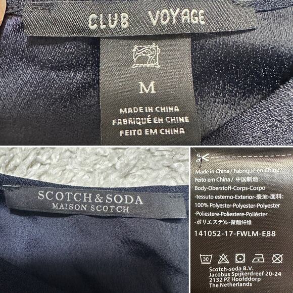 Scotch & Soda Club Voyage Ruffle Tier Dress Elastic Drop Waist Nautical Sz: M - Picture 9 of 11